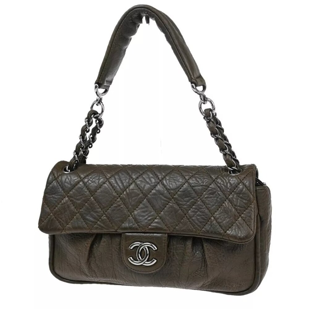 CHANEL CC Logo Matelasse Chain Shoulder Bag Brown SHW Italy 644RJ756